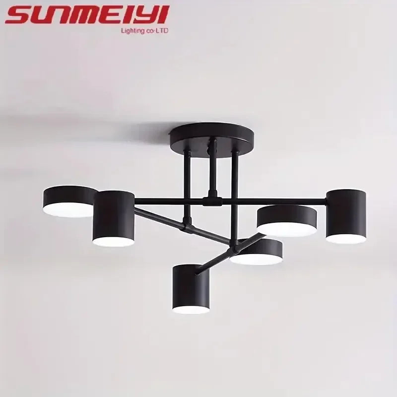Modern Black Ceiling Chandelier Multi-Head Metal Light Fixture Ceiling Chandelier Qme