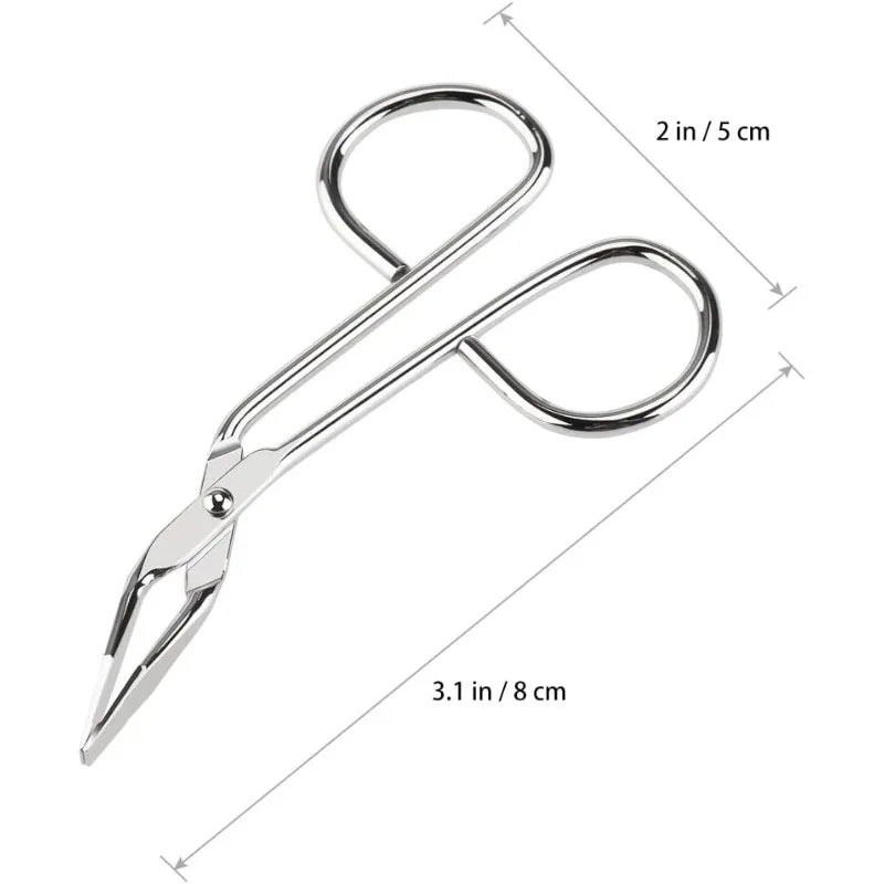 Stainless Steel Eyebrow Scissors & Flat Tip Tweezers Set Eyebrow Grooming Set Qme