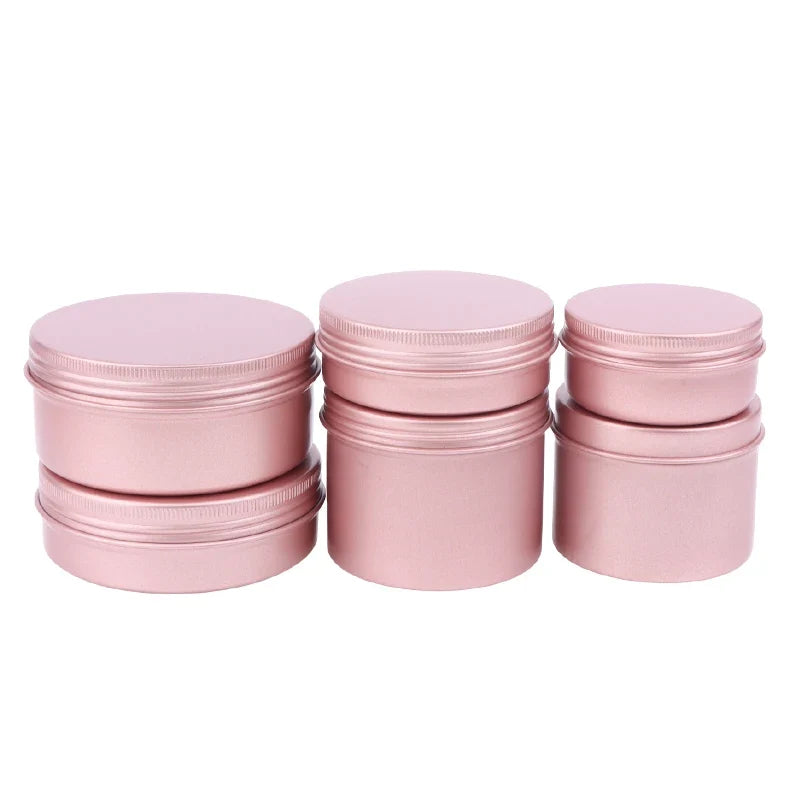 5 Refillable Tin Cream Jars Screw-Top Lids | Lip Balm & Nail Cosmetic Tin Jars Qme