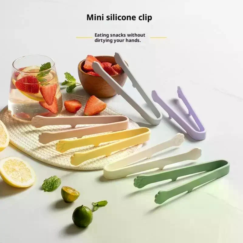 Cat Paw Silicone Mini Snack Tongs | Japanese Kitchen Tool Silicone Food Tongs Qme