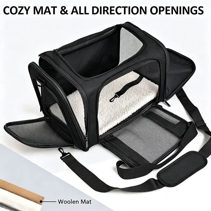 Foldable Breathable Oxford Pet Carrier Bag | Dog & Cat Travel Pet Carrier Bag Qme