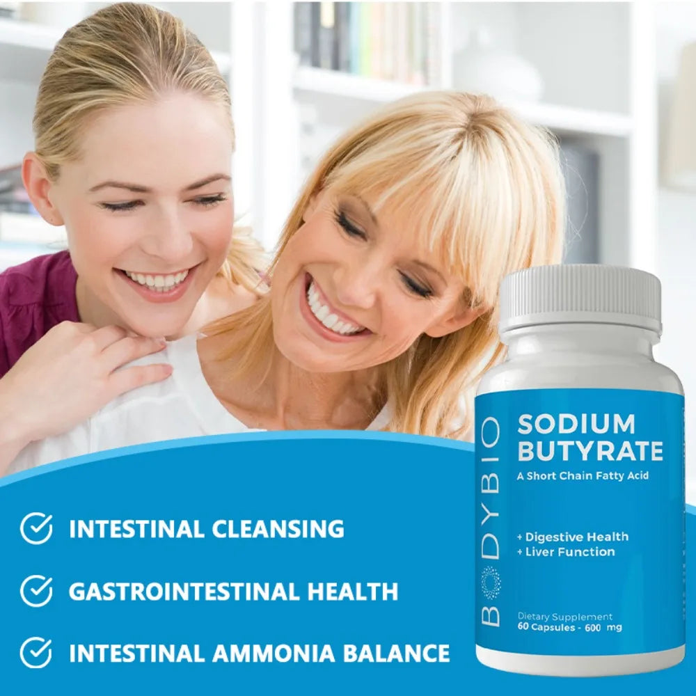 Sodium Butyrate Capsules 120ct – Gut & Digestive Health Support Digestive Supplement Qst