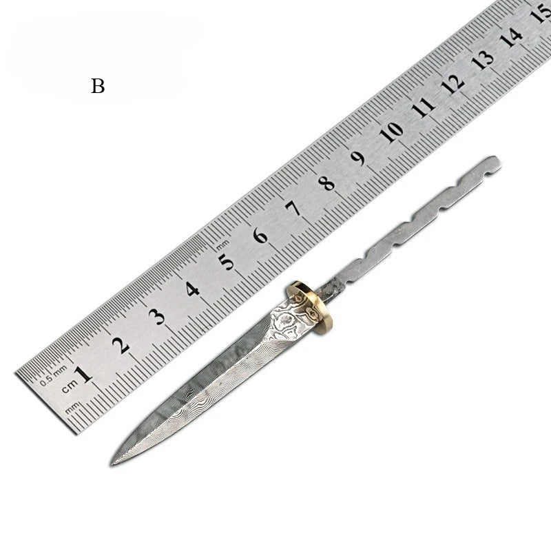 Damascus Steel Blank Tea Knife Blade – DIY Handmade Tool Blank Knife Blade Qst