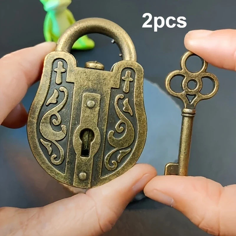 Vintage Alloy Puzzle Padlock Brain Teaser Magic Trick Lock Brain Teaser Puzzle Qme 2pcs