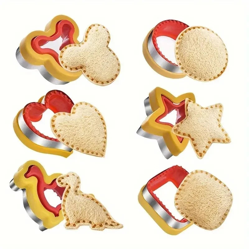 Stainless Steel Cookie Cutters – Animal & Heart Shapes Set Cookie Cutter Set Qme 6PCS
