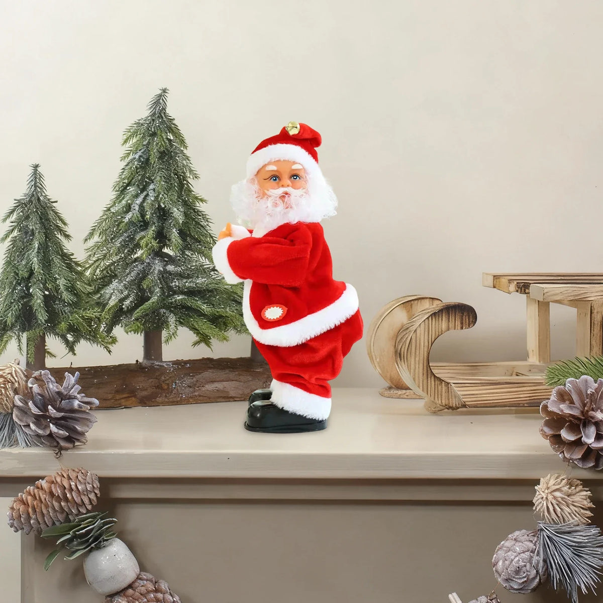 Dancing Santa Motorized Figurine | Animated Xmas Decor Christmas Figurine Qme