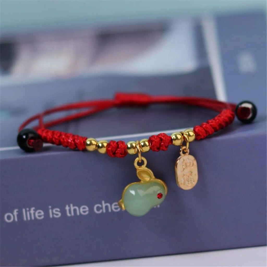 Cute Rabbit Charm Ceramic Woven Bracelet – Kawaii Hip Hop Charm Bracelet Qme