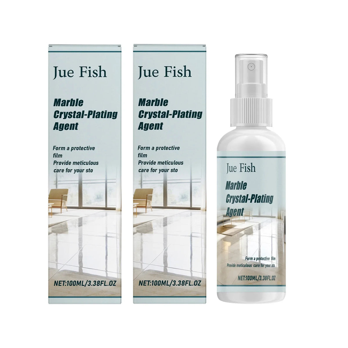 Marble Polishing & Plating Agent – Stone & Tile Gloss Enhancer Stone Surface Polish Qme 2 x 100ml Boxed
