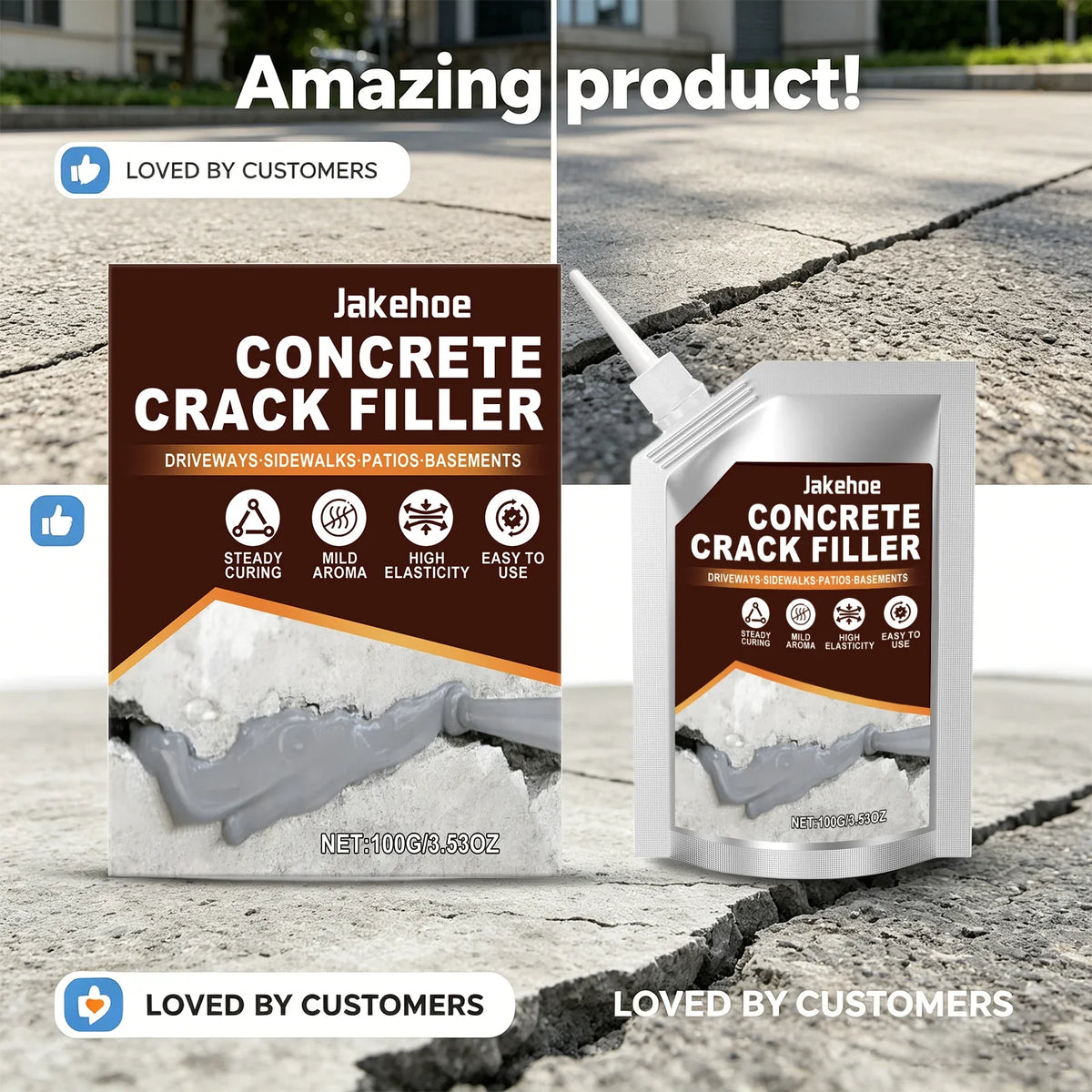 Self-Leveling Concrete Crack Sealant – Fast Gap Filler Concrete Crack Sealant Qme