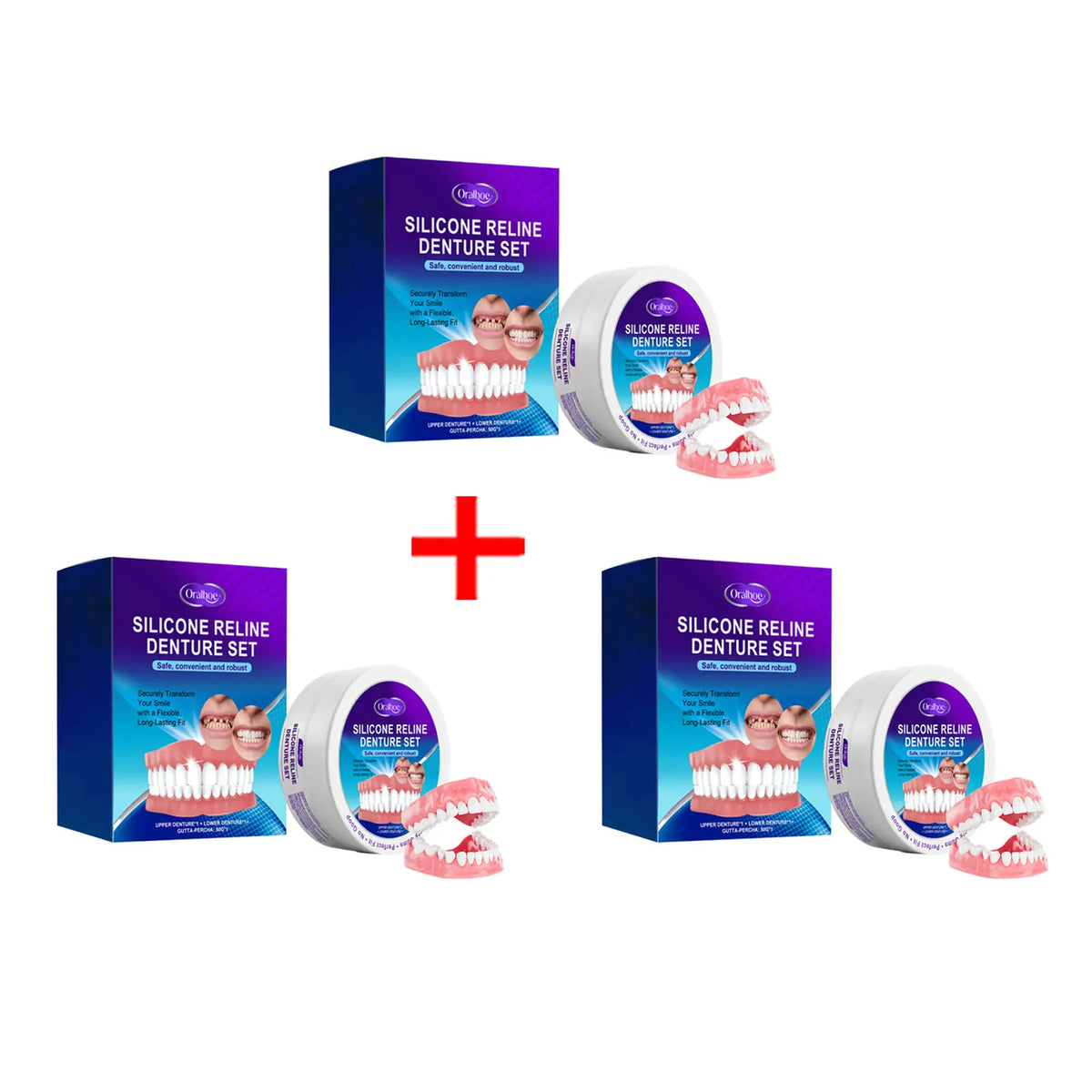 Silicone Temporary False Teeth Cosmetic Dental Kit | Perfect Smile Cosmetic Dental Kit Qst 3sets boxed