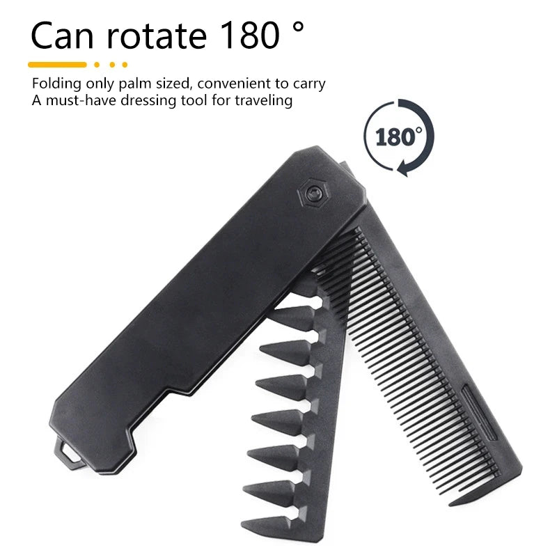 2-in-1 Folding Pocket Comb – Wide & Fine Tooth Hair & Beard Folding Hair Comb Qst