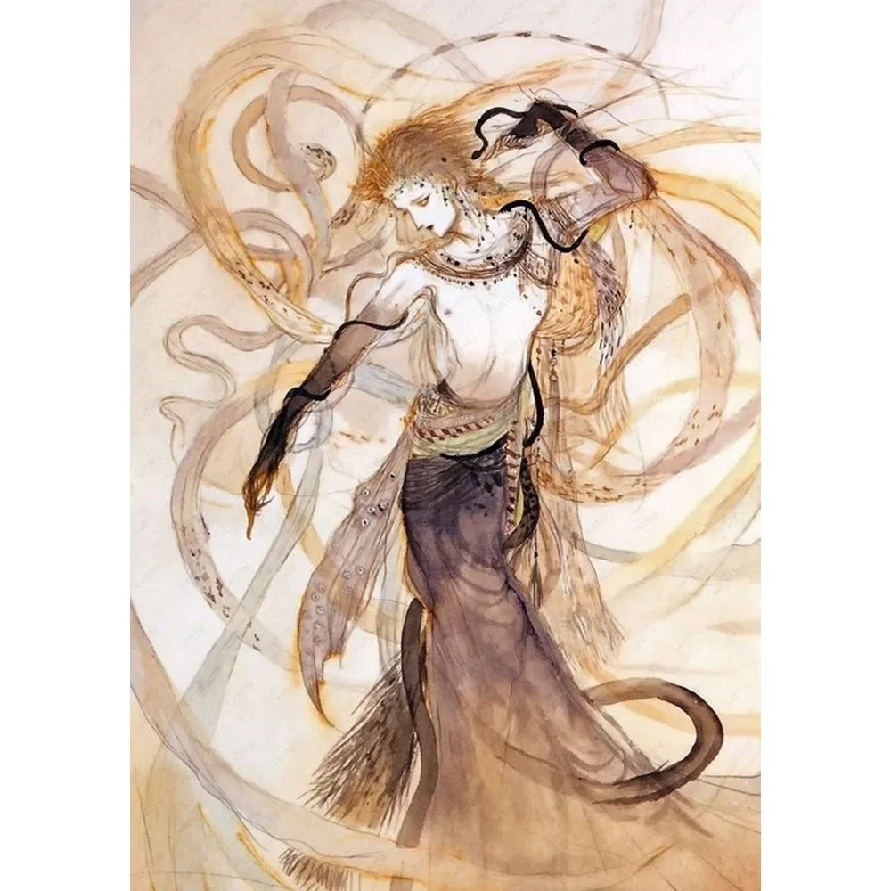 Yoshitaka Amano Final Fantasy Canvas Wall Art Poster Print Canvas Art Print Qst 7 50x70cm Unframed