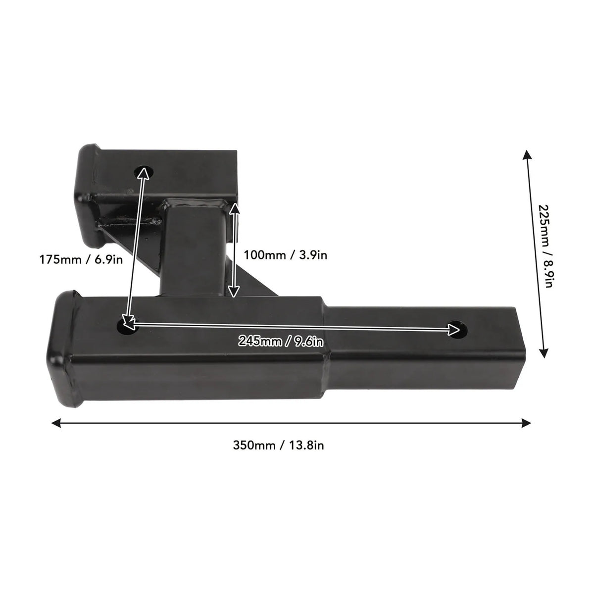Steel Trailer Hitch Riser Extender Adapter – 9.65in Extension Trailer Hitch Extender Qme