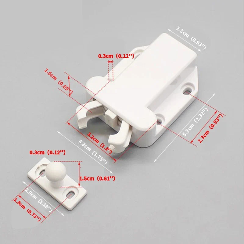 Push-to-Open Cabinet Touch Latch – Door & Drawer Catch 4–6 Pack Cabinet Touch Latch Qme White