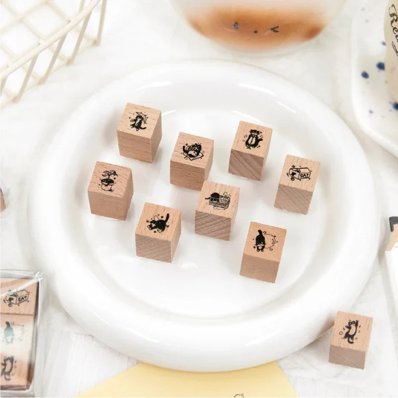 Retro Botanical Stamp Set – DIY Journal, Album & Collage Craft Stamp Set Qme