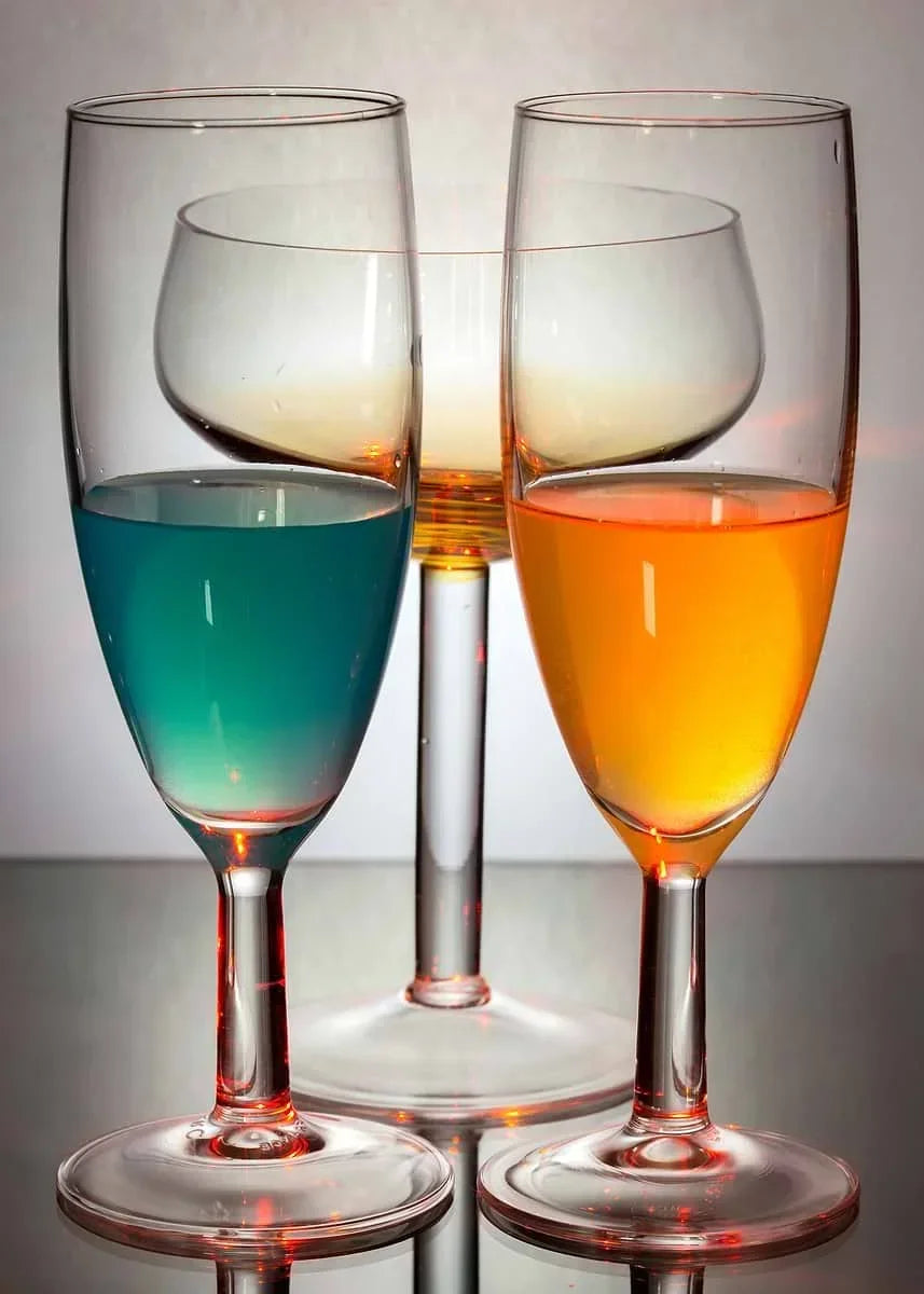 Modern Minimalist Wine & Cocktail Glass Canvas Wall Art Print