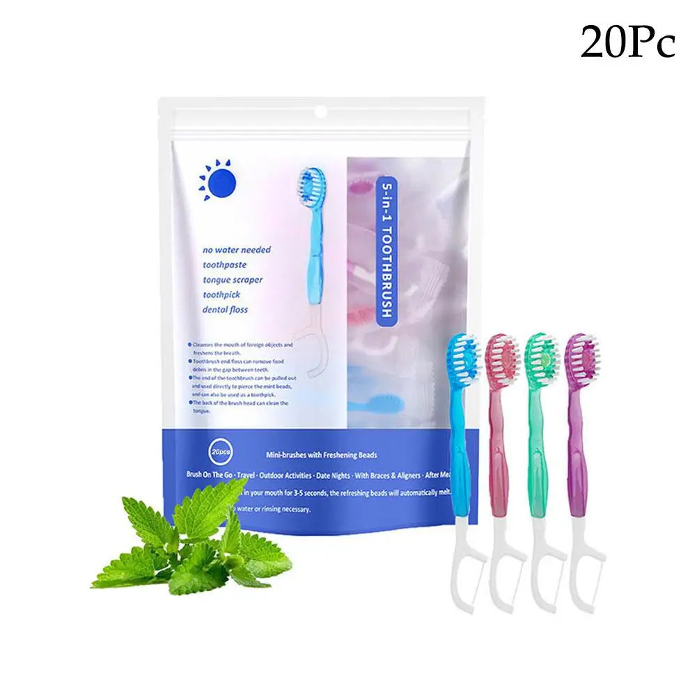 Portable Disposable Travel Toothbrush Set with Toothpaste Disposable Toothbrush Set Qme 20pcs CN