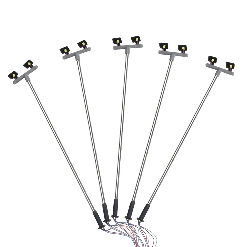 Model Railway Twin LED Yard Flood Lights OO Gauge 1:76 Scale Model Railway Accessory Qme Default Title