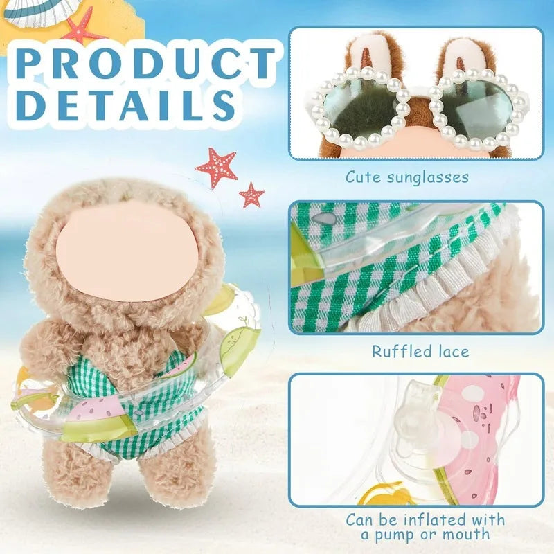 3-Piece Doll Clothing Set – Summer Beach & Swimming Outfits Doll Clothing Set Qme