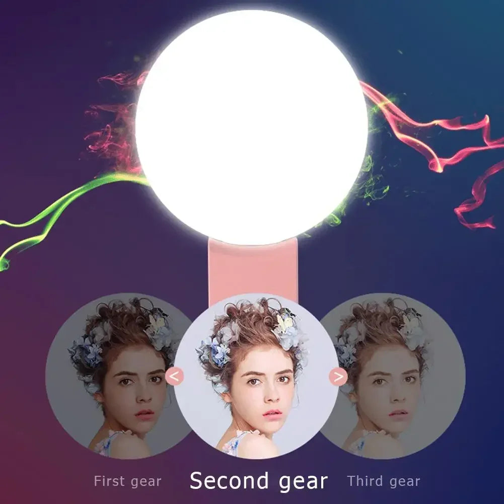 Mini LED Selfie Ring Light – Clip-On Phone Fill Light Clip-On Selfie Ring Light Qme