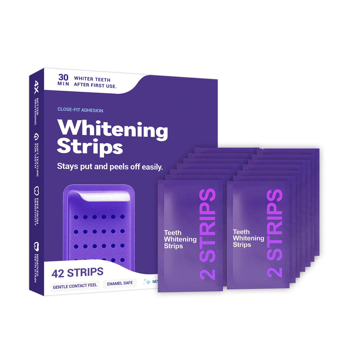 Purple Teeth Brightening Strips – Color Correcting Gel Patch Teeth Brightening Strips Qst 1PCS