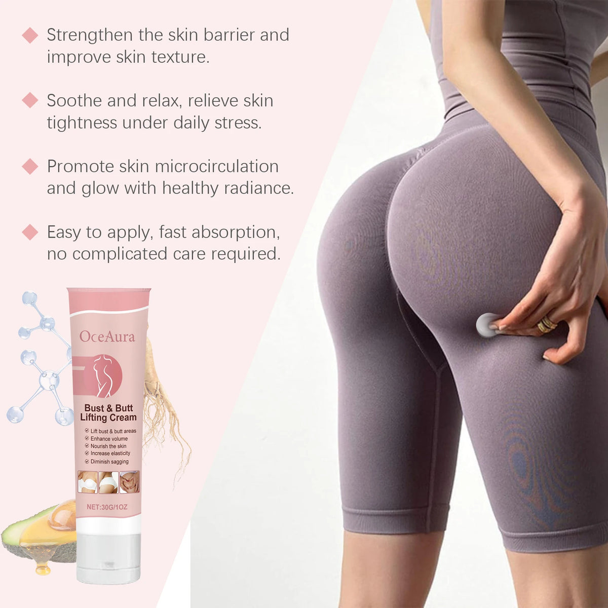 OceAura Firming Moisturizing Body Cream – Bust & Hip Care Body Firming Cream Qst