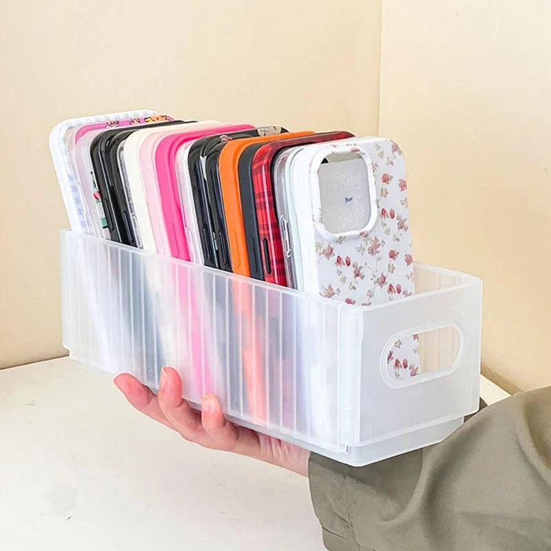 Transparent Phone Case Holder & Desktop Organizer Box Desktop Organizer Box Qme