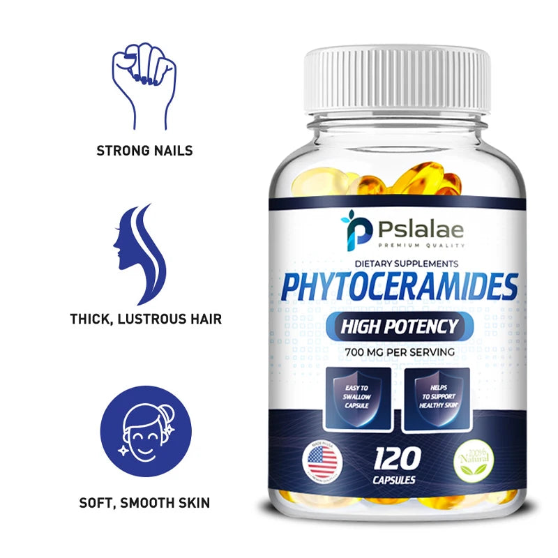 Phytoceramides 700mg Capsules – Antioxidant Skin Support 120ct Skin Care Supplement Qst