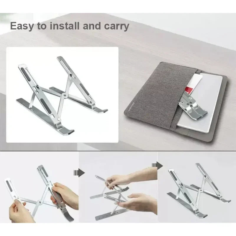 Portable Adjustable Laptop Stand – Foldable Ergonomic Riser Laptop Stand Qme