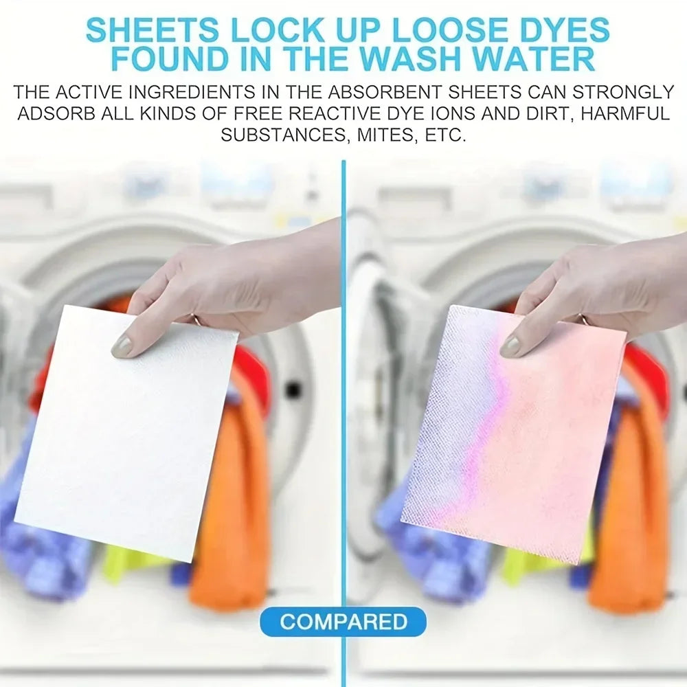 Color-Absorbing Laundry Sheets – Anti-Stain Washing Papers Laundry Color Sheets Qme