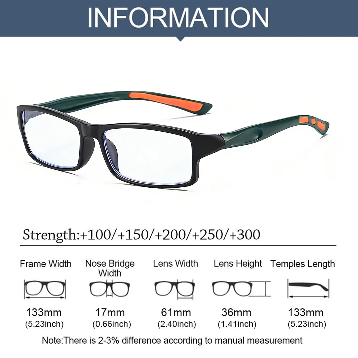 VOPHA Sports Reading Glasses – Ultralight Anti-Blue Light L58 Sports Reading Glasses Qst