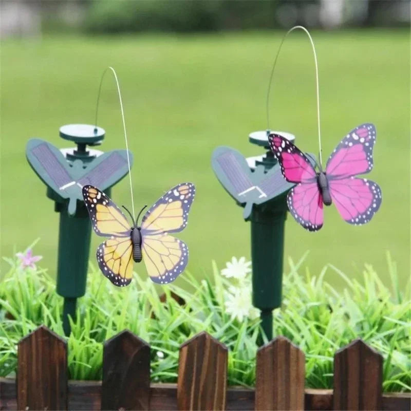 Solar Butterfly & Hummingbird Garden Stake Decoration Solar Garden Ornament Qme But