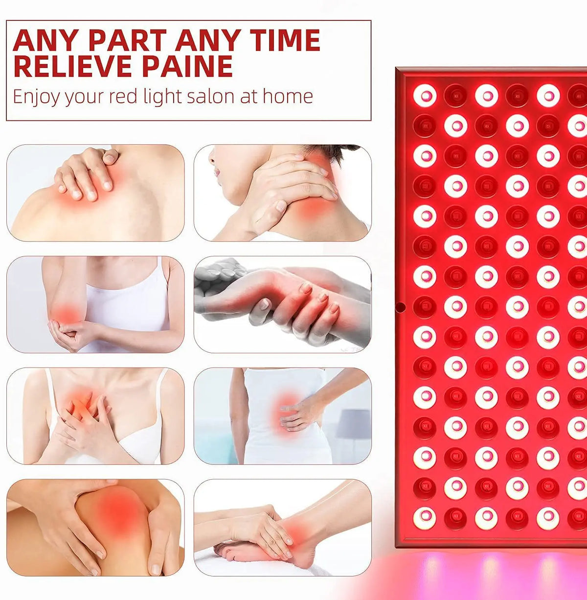 225 LED Red Light Therapy Panel 660nm 850nm with Adjustable Stand Red Light Therapy Panel Qst