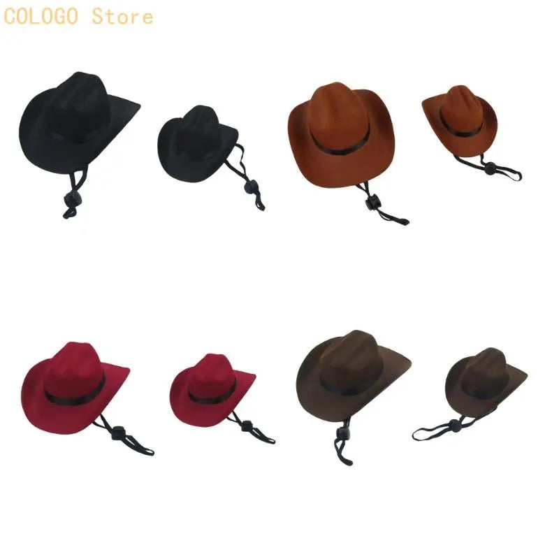 Western Denim Hat for Dogs & Cats | Breathable Pet Costume Pet Costume Hat Qme
