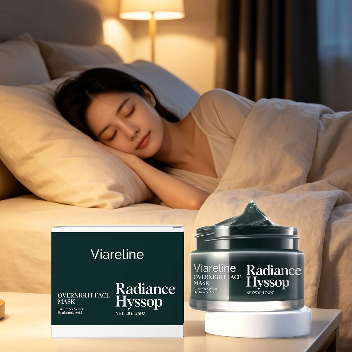 Viareline Overnight Face Mask – Hydrating, Firming & Brightening Overnight Sleeping Mask Qst