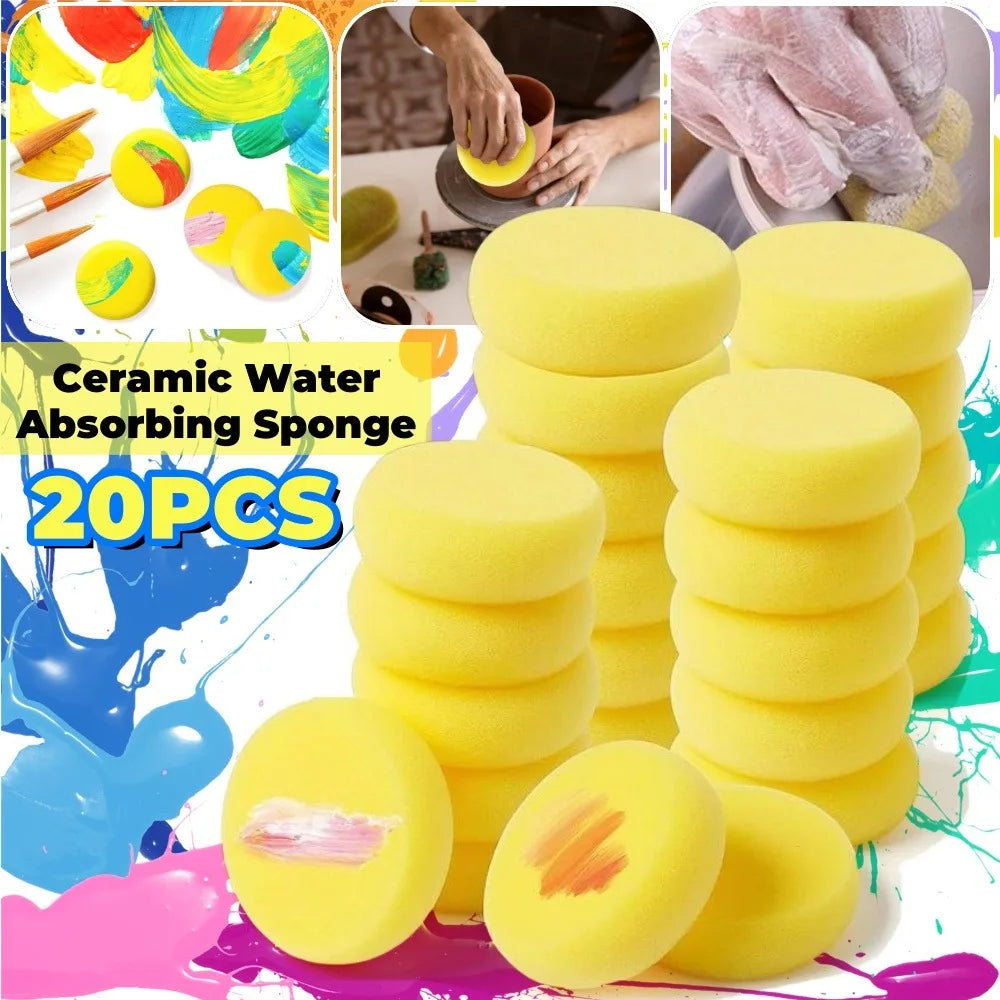 Round Ceramic Sponge 5-Pack – Pottery, Painting & DIY Crafts Pottery Craft Sponge Qme