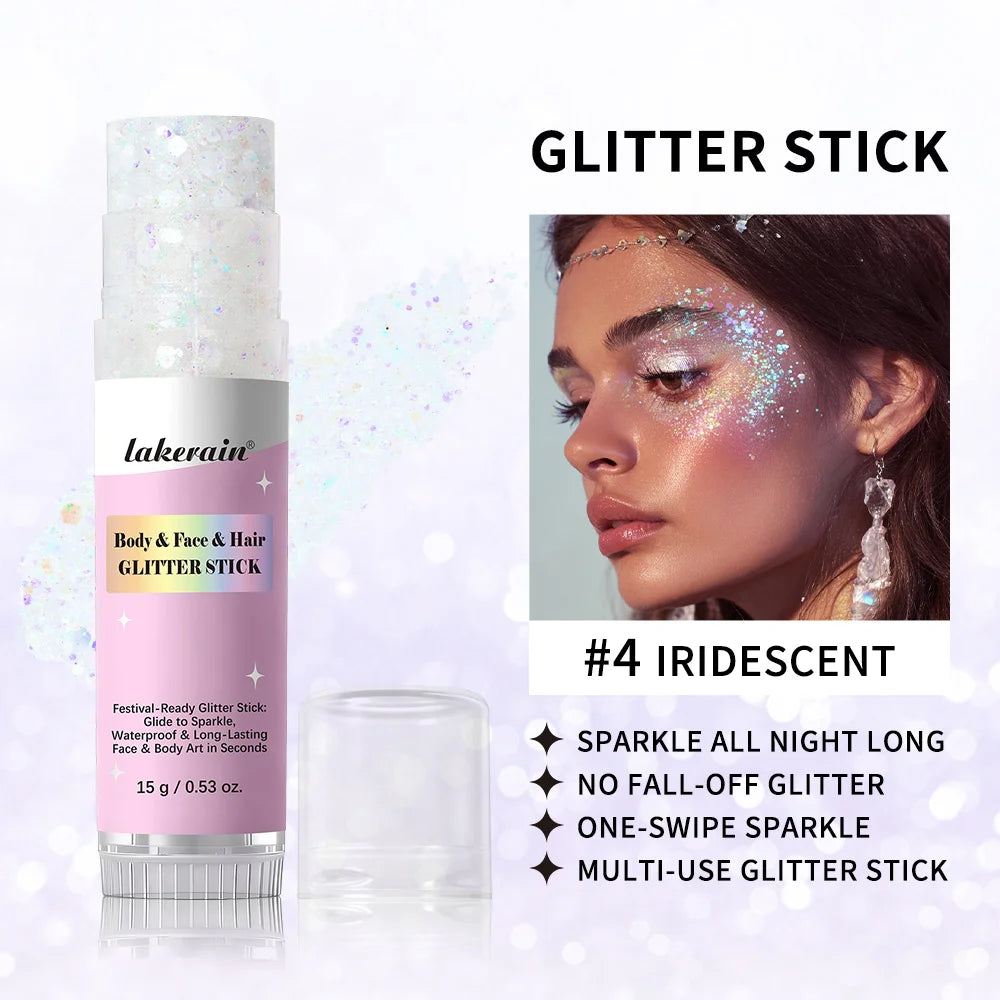 Glitter Gel Highlighter Stick – Sparkling Body & Face Makeup Glitter Highlighter Stick Qst
