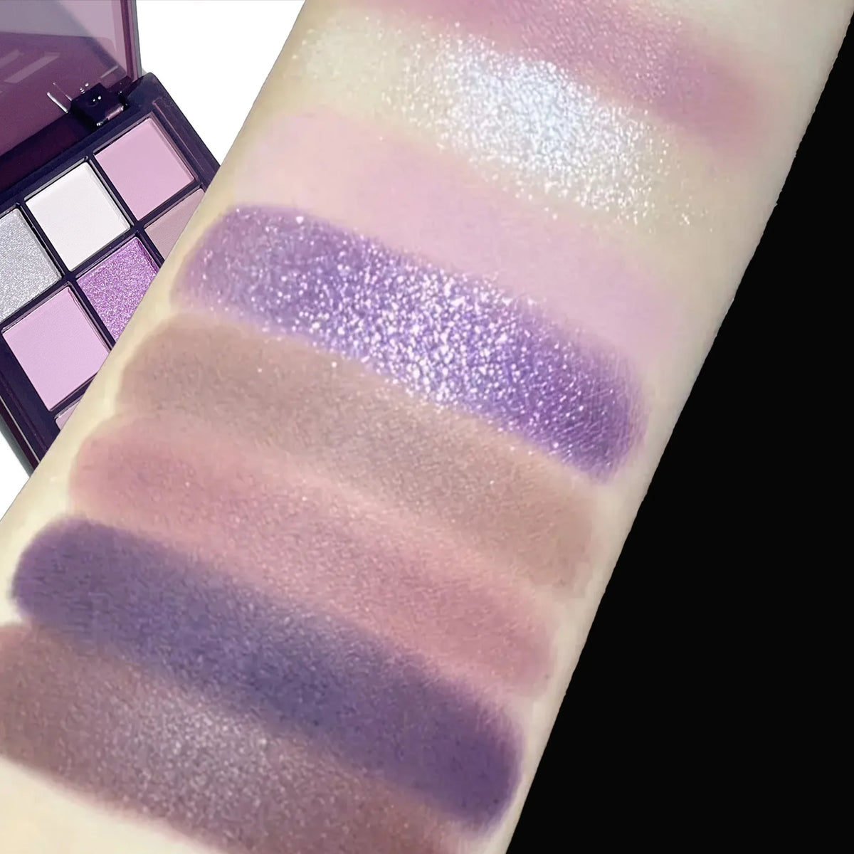 Purple Eyeshadow Palette – 9 Shimmery Natural Finish Colors Eyeshadow Palette Qme