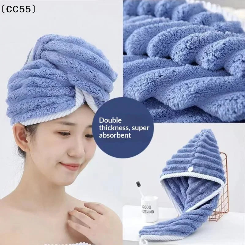 Women's Quick Dry Hair Towel Cap – Super Absorbent Wrap Hair Towel Cap Qst