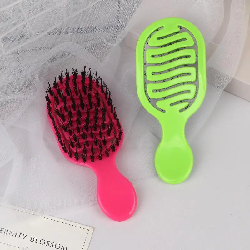 Mini Boar Bristle Hairbrush – Scalp Massage & Detangling Comb Boar Bristle Hairbrush Qme