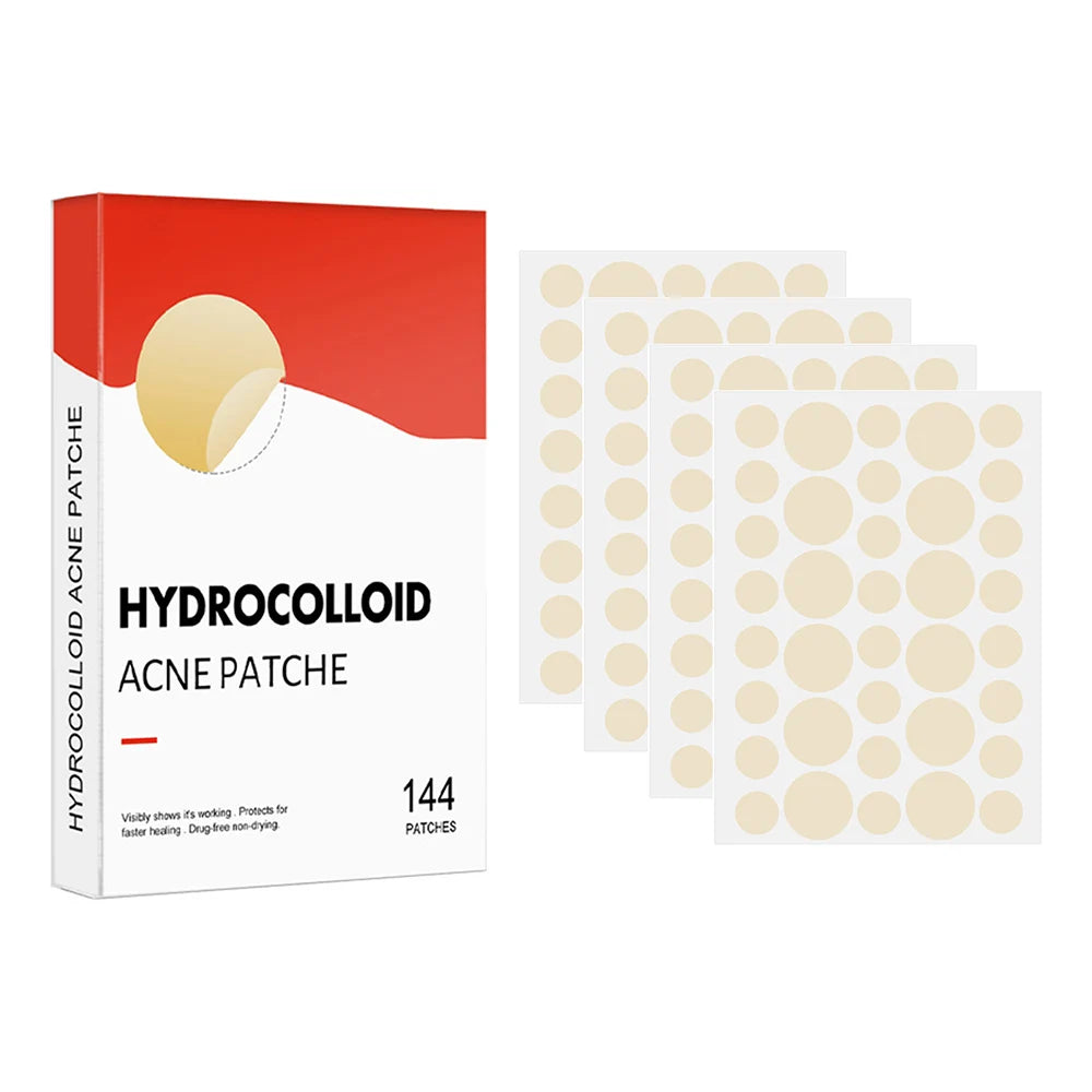 144pcs Hydrocolloid Acne Pimple Patches – 2 Sizes, Invisible Acne Spot Patches Qst