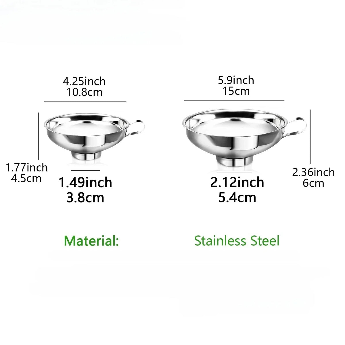 Stainless Steel Canning Funnel with Handle for Mason Jars Canning Funnel Qme