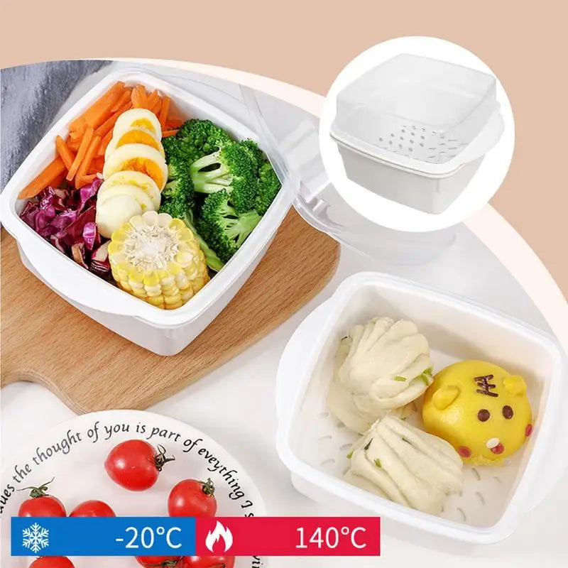 Microwave Vegetable Steamer Bowl | Food-Grade PP Container Microwave Steamer Bowl Qme