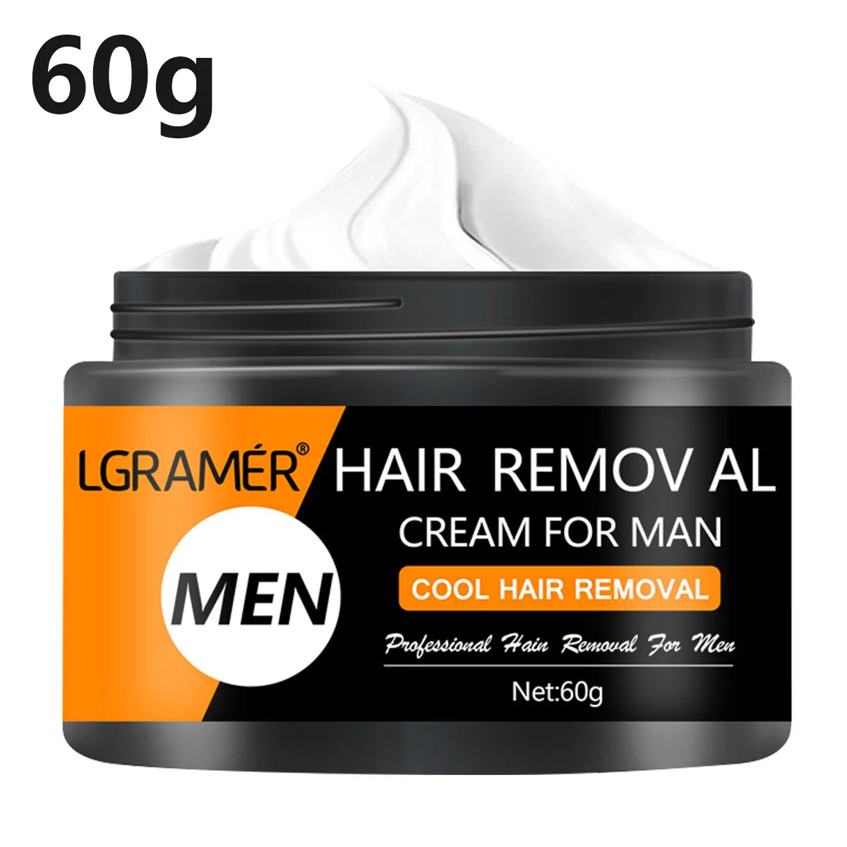 LGRAMER Men's Hair Removal Cream – Body Depilatory 60g Hair Removal Cream Qst 60g