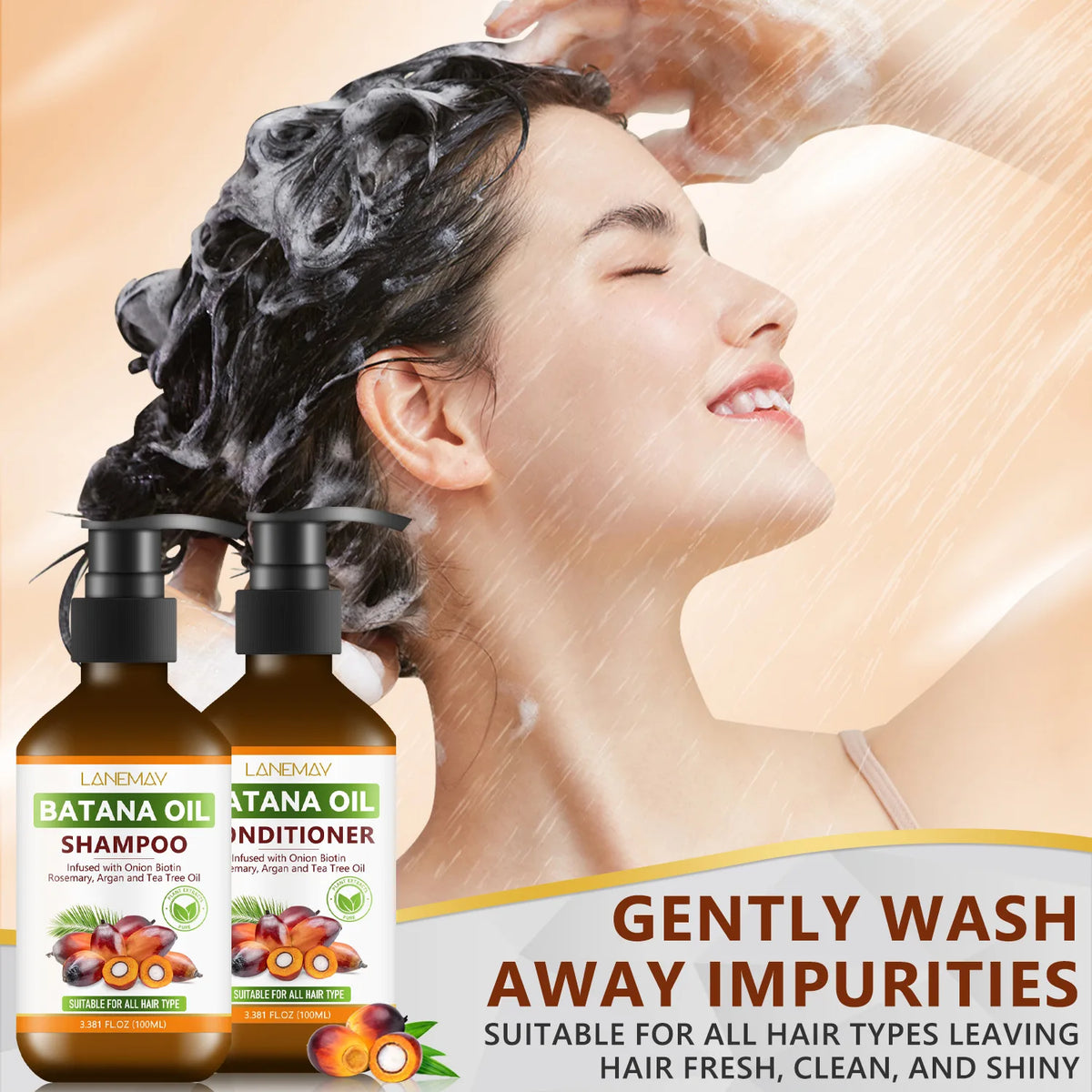 Batana Oil Shampoo & Conditioner Set – All Hair Types Hair Care Set Qst