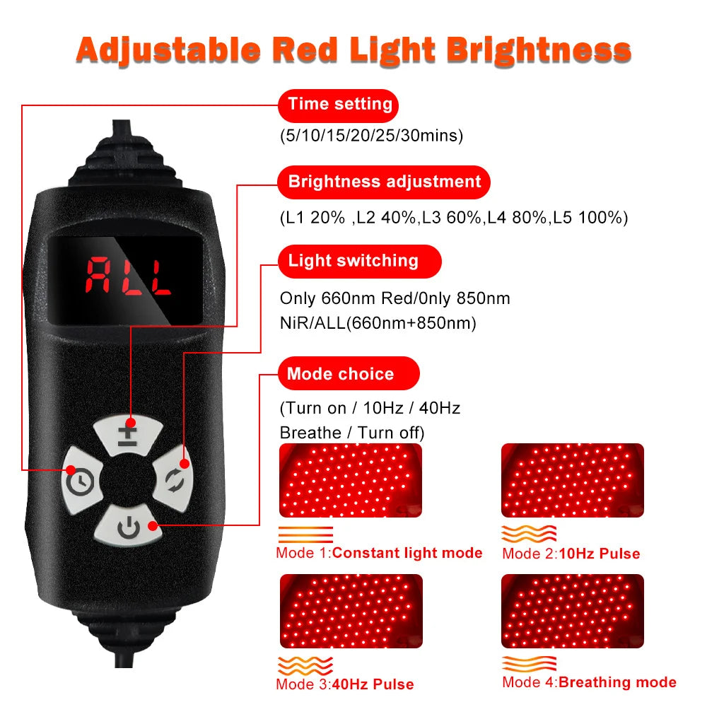 Red Light Therapy Foot Wrap 660nm 850nm NIR LED Boots | ZONGKUNG Light Therapy Device Qst