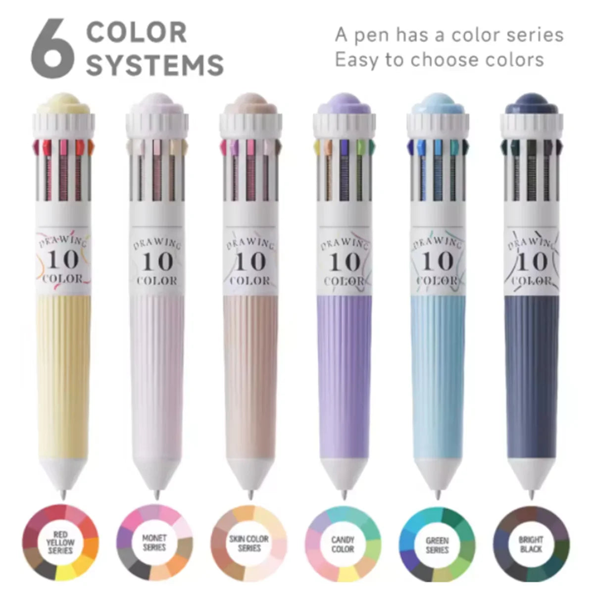 10-in-1 Multicolor Ballpoint Pen | 28–60 Colors Fine Point Multicolor Ballpoint Pen Qme