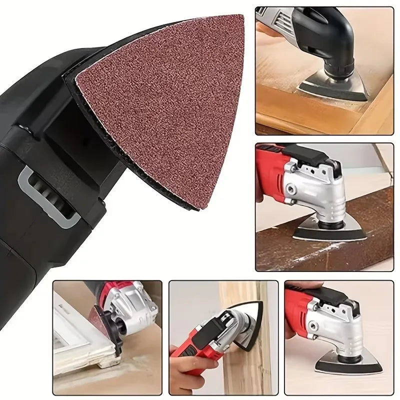 Triangular Hook & Loop Sandpaper 30pc Multi-Grit Sanding Pads Sanding Pads Qme