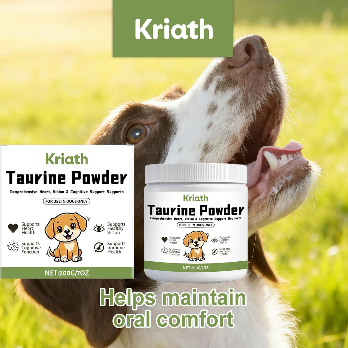 Pet Taurine Powder for Dogs – Heart & Vision Supplement 200g Dog Taurine Supplement Qme Default Title