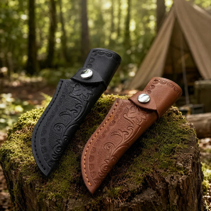 Swayboo Cowhide Leather Fixed Blade Knife Sheath | Outdoor Carry Leather Knife Sheath Qst